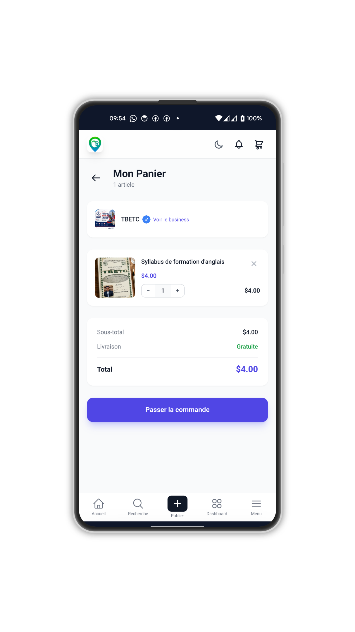 Commandes et services - MyLocal