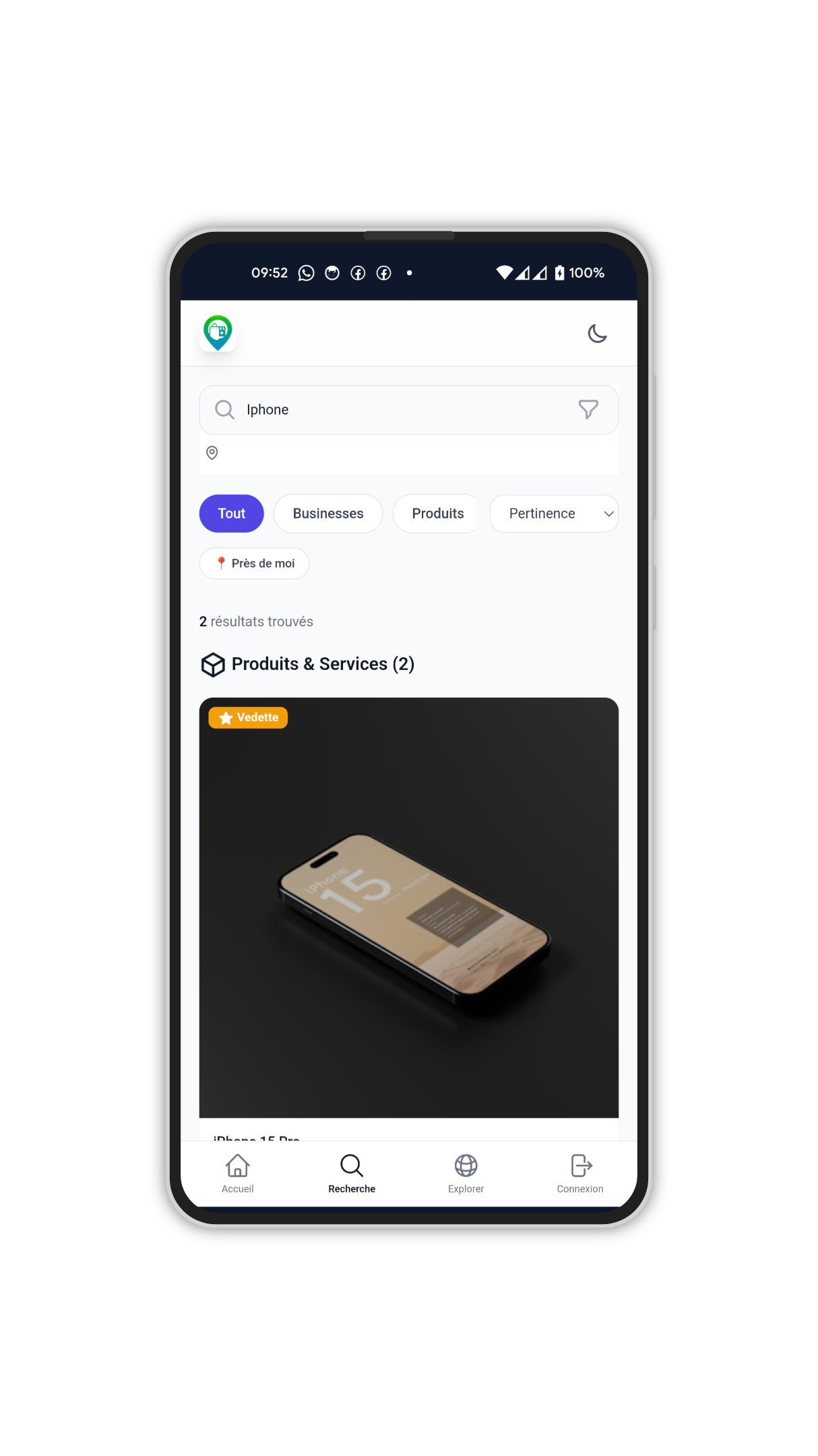 Recherche locale - MyLocal